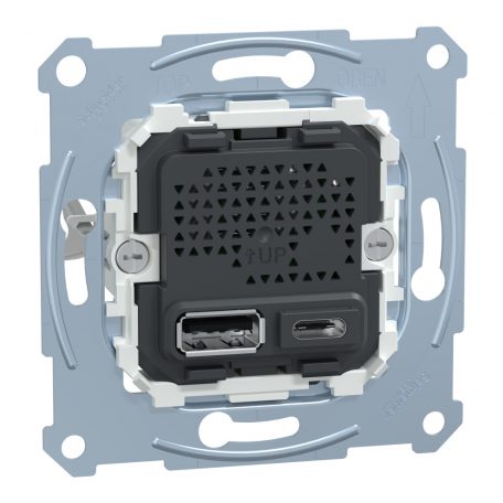 MERTEN Dupla USB töltő, 2.4A, A+C MTN4366-0110